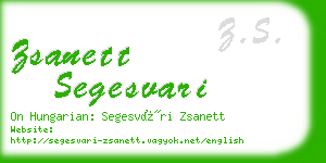 zsanett segesvari business card